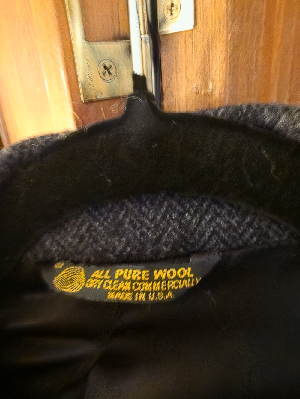 B.W. Harris Vintage Wool Topcoat Herringbone Gray Tweed Overcoat Mens L / 44R - Picture 5 of 5